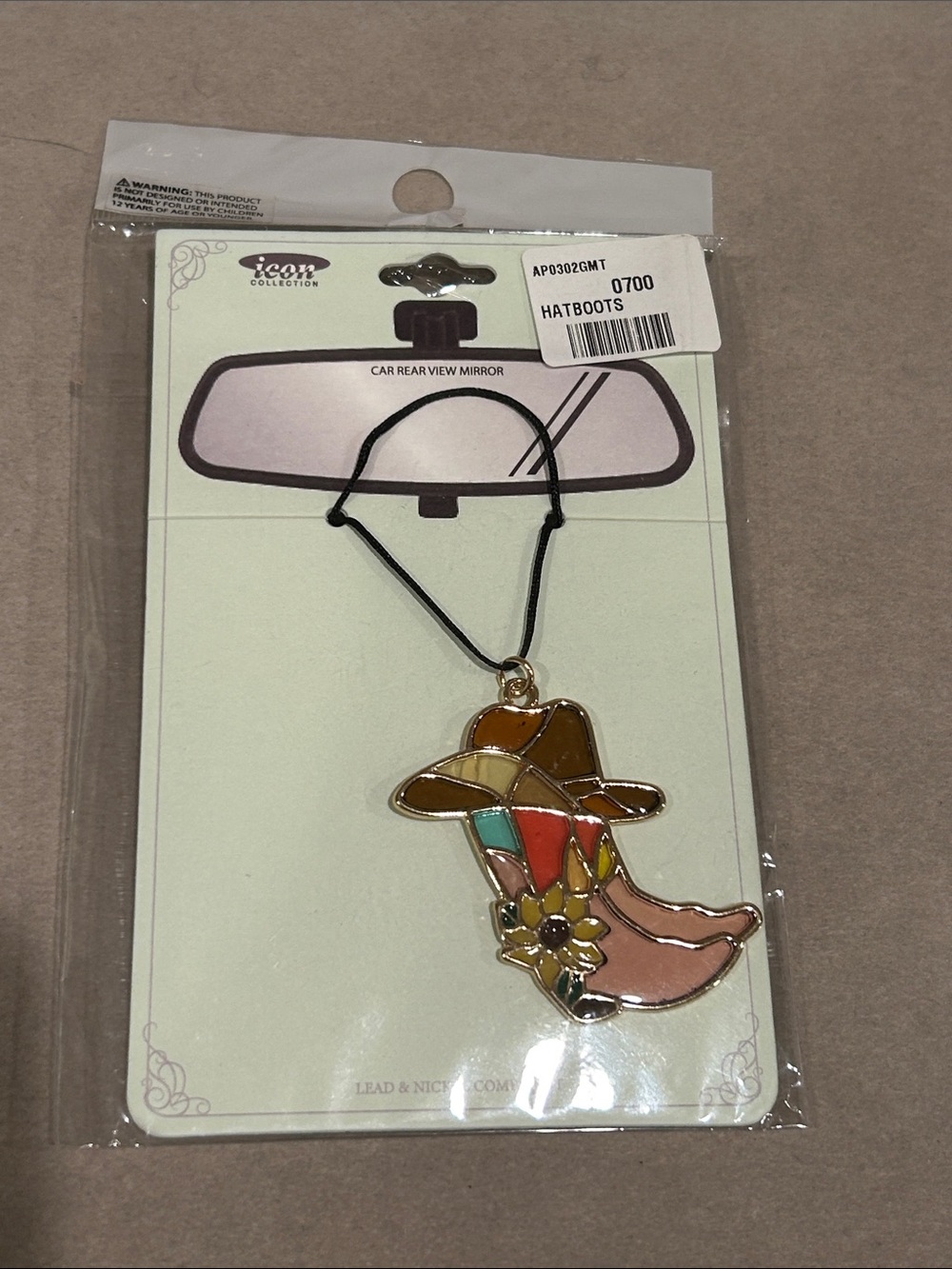 Car Rear View Mirror Hat & Boots Hanging Ornament - Multicolor